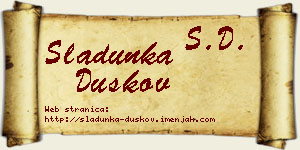 Sladunka Duškov vizit kartica